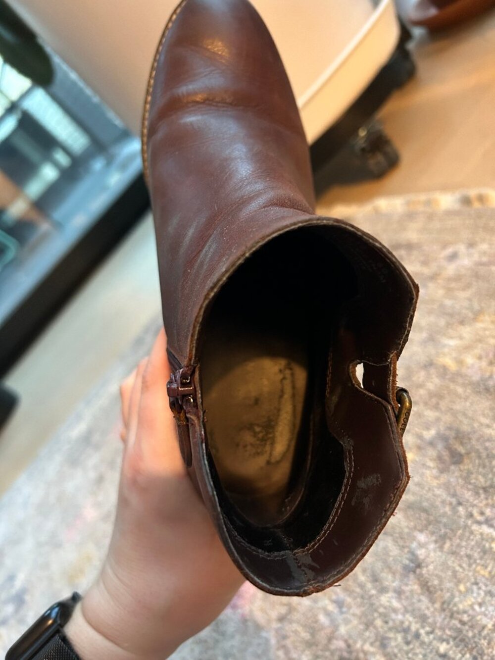 Cole Haan Leather Heeled Ankle Boots, Size 8 - Picture 8 of 16
